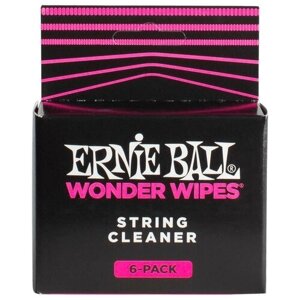Средство для ухода Ernie Ball Wonder Wipes String Cleaner P04277 розовый/черный 6