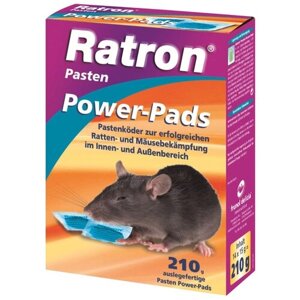 Средство Ratron Power-Pads пастообразное порционное от крыс и мышей 210 г, коробка, 0.21 кг