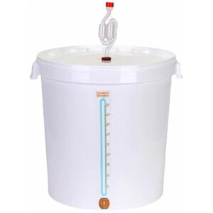 Стандарт комплект для брожения на 32 литра (емкость для брожения с гидрозатвором и шкалой)