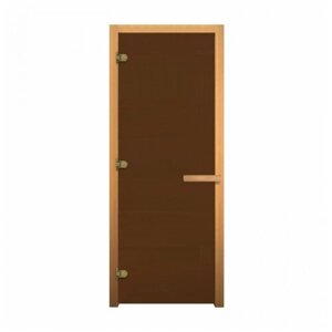 Стеклянная дверь Везувий 00000008691, левая, 1830х620 мм, 1900х700 мм, коробка в комплекте, цвет: бронза