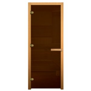 Стеклянная дверь Везувий 00000008827, левая, 1630х620 мм, 1700х700 мм, коробка в комплекте, цвет: бронза