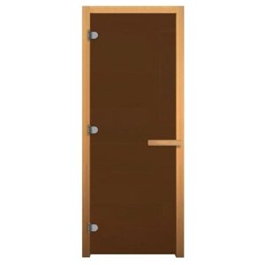 Стеклянная дверь Везувий 00000011184, левая, 1830х620 мм, 1900х700 мм, коробка в комплекте, цвет: бронза матовая