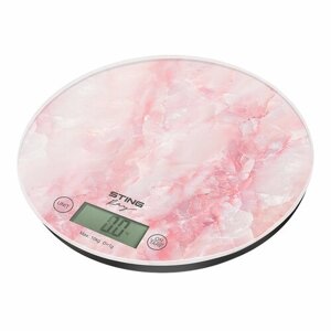 STINGRAY ST-SC5108A розовый мрамор весы кухонные со встроенным термометром