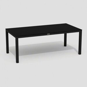 Стол Ideal Patio TELLA 200 см Карбон (Темно-Серый)/черное глянцевое стекло