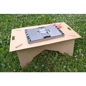 Стол из многослойного картона, походный, одноразовый для пикника, кемпинга. Выдерживает 10 кг. Скатерть в комплекте