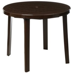 Стол круглый, 90х90х75 см, цвет коричневый