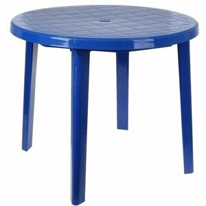 Стол круглый, размер 90 х 90 х 75 см, цвет синий