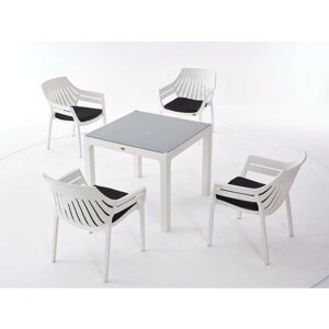 Стол квадратный, 90*90 см, RATTAN, белый, арт. SPT-R003 бел