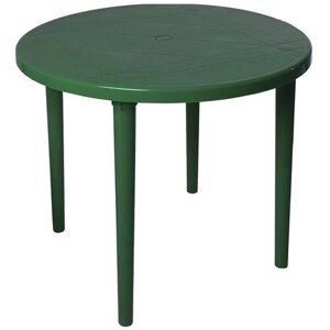 Стол обеденный садовый Стандарт Пластик круглый, ДхШ: 90х90 см, темно-зеленый