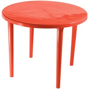 Стол обеденный садовый Стандарт Пластик круглый, ДхШ: 91х91 см, красный