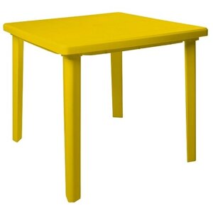 Стол обеденный садовый Стандарт Пластик квадратный, ДхШ: 80х80 см, желтый