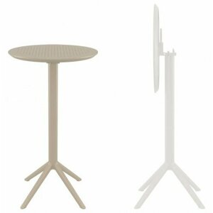 Стол пластиковый барный складной Siesta Sky Folding Bar Table 60 Бежевый