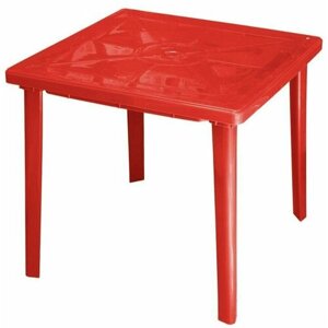 Стол пластиковый красный 80x80x71 см