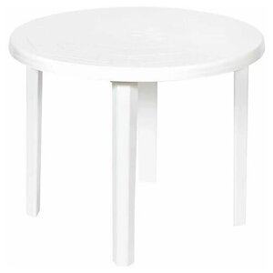 Стол садовый круглый обеденный 91x71x91 см, пластик, цвет белый