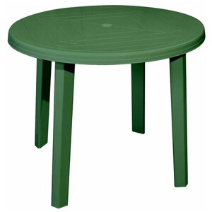 Стол садовый круглый обеденный 91x71x91 см, пластик, цвет темно-зеленый