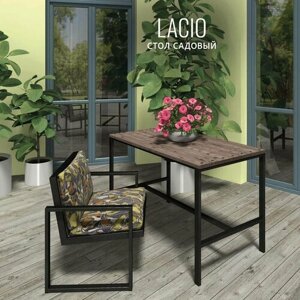 Стол садовый LACIO loft, стол деревянный для дачи, стол уличный металлический, 120х60х75 см, 1шт, гростат