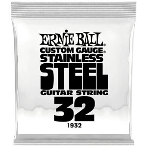 Струна одиночная для электрогитары Ernie Ball P01932, Серия Stainless Steel, Калибр: 32, Сердцевина: шестигранник; сталь, покрытая оловом