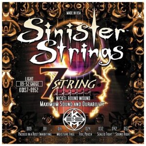 Струны для 7-ми струнной электрогитары Kerly Music KQXS7-0952 Sinister 7 Strings Nickel Plated Steel Tempered
