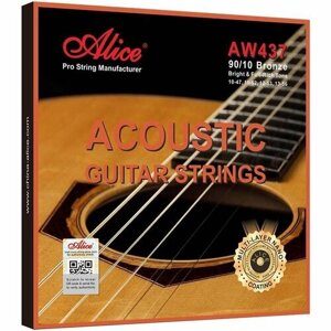Струны для акустической гитары Alice AW437-XL, бронза 90/10, 10-47