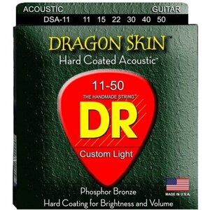 Струны для акустической гитары DR DSA-11 (11-50) Dragon Skin