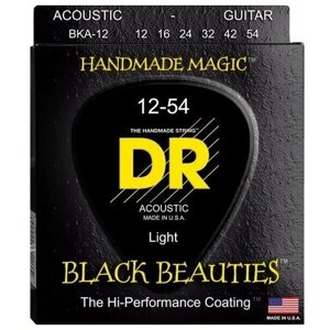 Струны для акустической гитары DR String BKA-12 BLACK BEAUTIES
