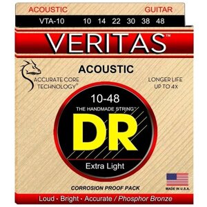 Струны для акустической гитары DR String VTA-10 VERITAS