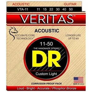 Струны для акустической гитары DR VTA-11 (11-50) Veritas