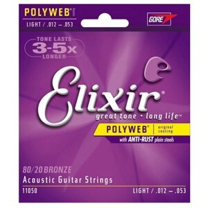 Струны для акустической гитары Elixir Polyweb 11050 Light (6 шт)