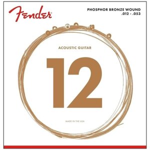 Струны для акустической гитары fender strings NEW acoustic 60L PHOS bronze BALL 12-53