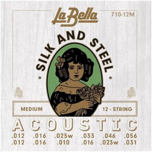 Струны для акустической гитары La Bella 710-12M 12-56