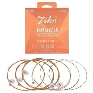 Струны для акустической гитары ZIKO Phosphor bronze 010