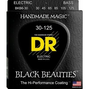 Струны для бас-гитары DR Strings Black Beauty BKB6-30, сталь