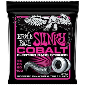 Струны для бас-гитары Ernie Ball 2734 Cobalt Super Slinky 45-100