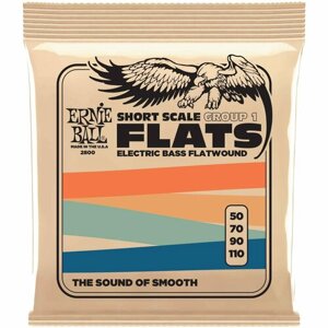 Струны для бас-гитары Ernie Ball 2800 Flatwound Group 1 Short Scale