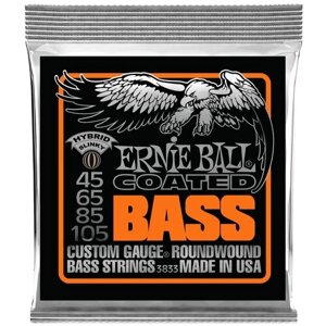 Струны для бас-гитары Ernie Ball 3833 Coated Hybrid Slinky, 45-105