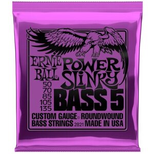 Струны для бас-гитары Ernie Ball Nickel Wound Bass Power Slinky 5 (50-70-85-105-135), P02821