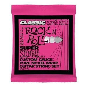 Струны для электрической гитары Ernie Ball P02253 Super Slinky Classic Pure Nickel (9-11-16-24w-32-42)