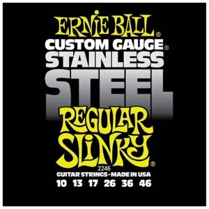 Струны для электрической гитары Ernie Ball Stainless Steel Regular Slinky (10-13-17-26-36-46), P02246