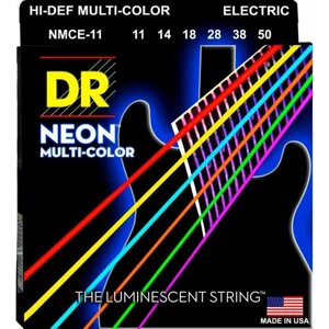 Струны для электрогитары DR Neon HiDef Multi-Color NMCE-11 11-50