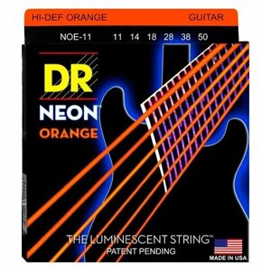 Струны для электрогитары DR Neon HiDef Orange NOE-11 11-50