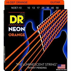 Струны для электрогитары DR Neon HiDef Orange NOE7-10 10-56