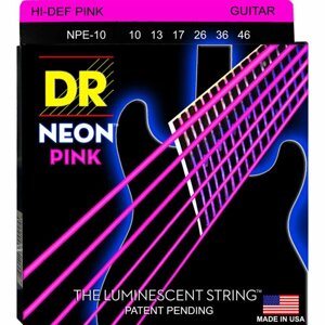 Струны для электрогитары DR Neon HiDef Pink NPE-10 10-46