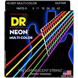 Струны для электрогитары DR Strings NMCE-9 Neon Multi-Color 9-42