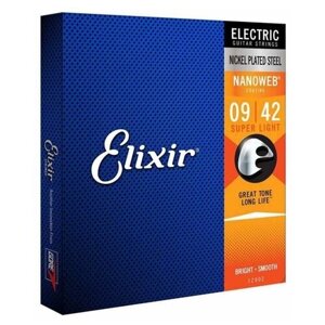 Струны для электрогитары elixir 12002 nanoweb 09-42