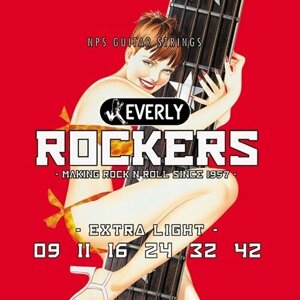 Струны для электрогитары, никель, Everly 9009 Rockers -9-42)