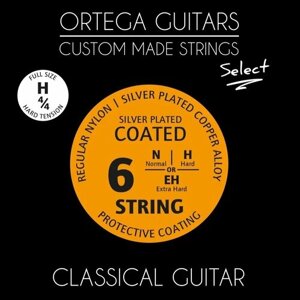 Струны для классической гитары 4/4, с покрытием, Ortega NYS44H Select -28-44)