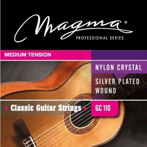 Струны для классической гитары Magma Strings GC110, Серия: Nylon Crystal Silver Plated Wound, Обмотка: посеребрёная, Натяжение: Medium Tension.