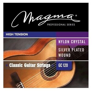 Струны для классической гитары Magma Strings GC120, Серия: Nylon Crystal Silver Plated Wound, Обмотка: посеребрёная, Натяжение: High Tension.