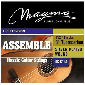 Струны для классической гитары Magma Strings GC120A, Серия: Assemble 1&2 Nylon, 3 Fluorocarbon Silver Plated Wound, Обмотка: посеребрёная