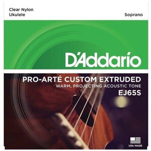 Струны для укулеле D'addario EJ65S PRO-ARTE custom extruded ukulele, soprano